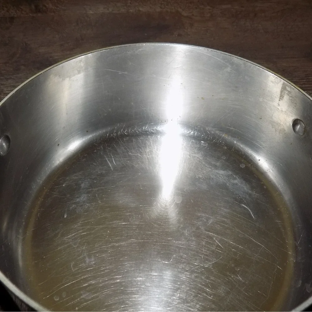 All-Clad 3qt Stock Pot 8in Silver Good Stainless Steel Tri-Ply Bonded with Lid